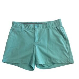 Under Armour Womens HeatGear Link Golf Shorts Teal Blue Size 4 Fitted 4 Inch